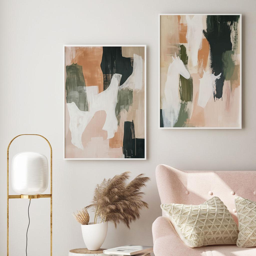 Zestaw dwóch plakatów pastele obrazy