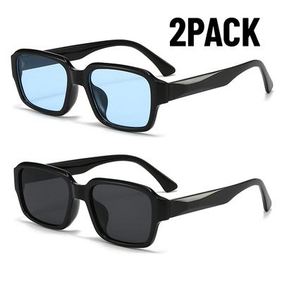 1/2PACK New Year Gift Retro Square Black Sunglasses Women Luxury Brand Designer Fashion Eyewear Men Outdoor UV400