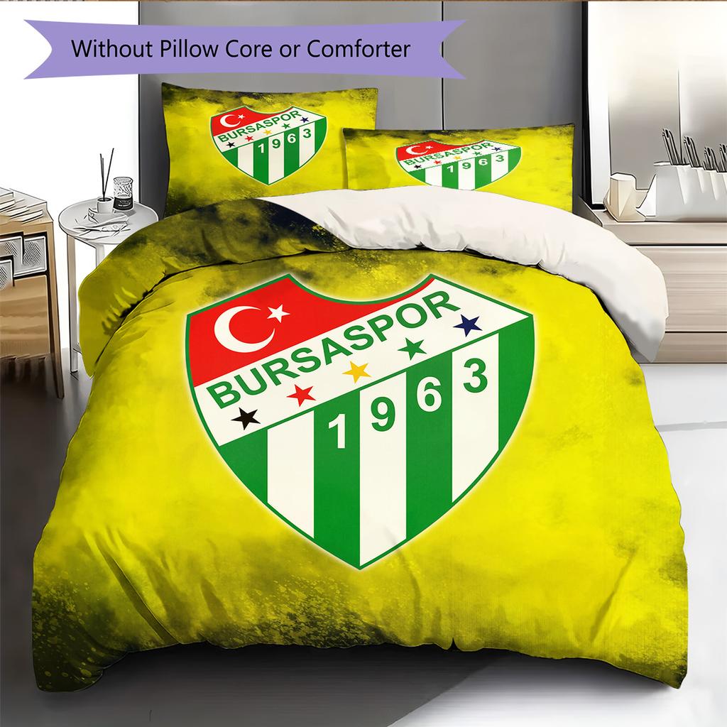 Bursaspor Pattern Bedding Quilt Set Home Decoration Gift (1 * duvet cover + 2 * pillowcase without core)