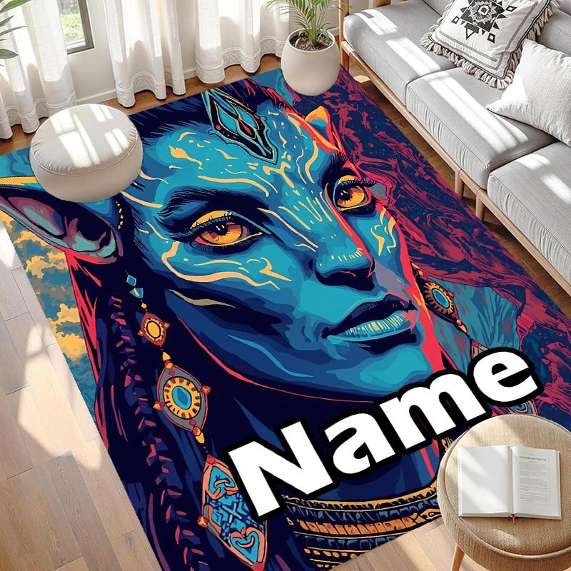 Custom Name Personalized Avatar Print Carpet, Versatile Home Decor Rug, for Playroom, Apartment, Balcony, Entryway, Hallway Gift