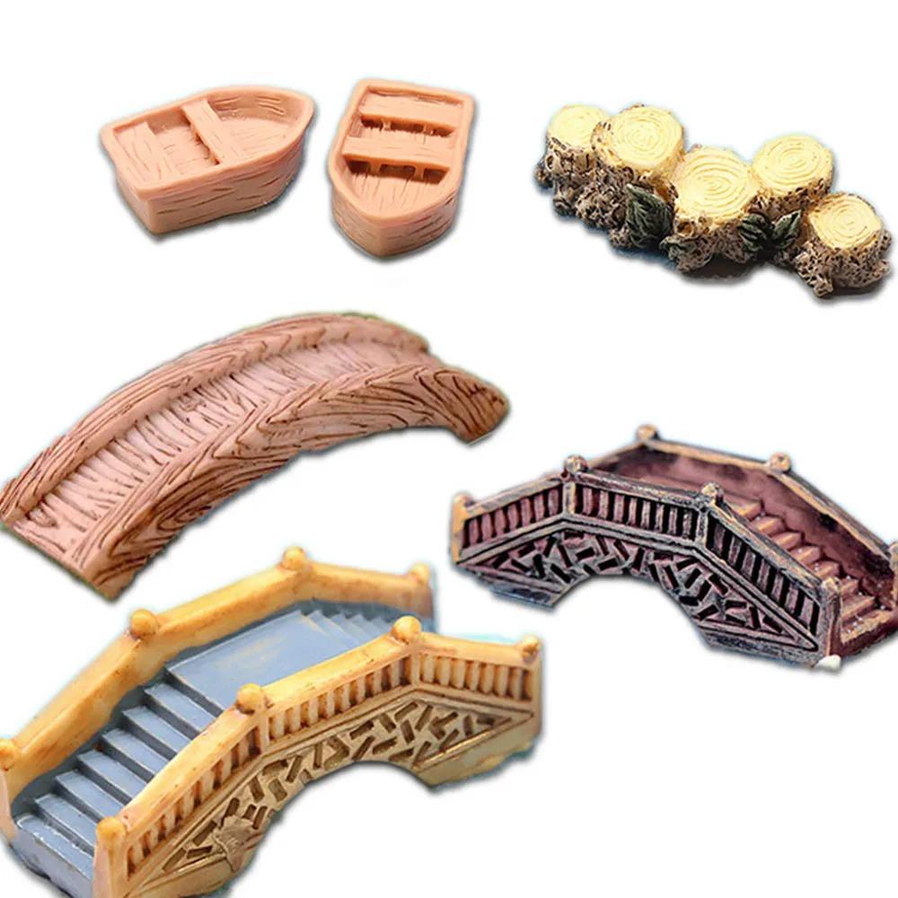 Antique Bridge Model Resin Fairy Garden Miniature/Terrarium Ornaments Figurines Dollhouse DIY Accessories Vintage Decoration