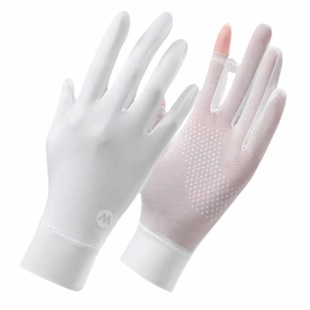 Non-Slip UV Protection Gloves Breathable Ice Silk Gloves Stretchy Sun Protection Gloves Summer