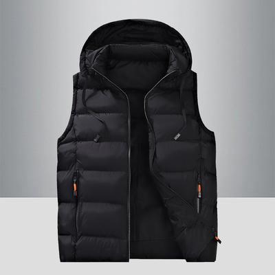 Sleeveless Men's Top Vests High Quality Autumn Winter Fashion Men Hooded Warm Stand Collar Casual Plus Size Men's Cotton Vest