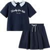 Balabala Girls' Short Sleeve and Skirt Two-Piece Set