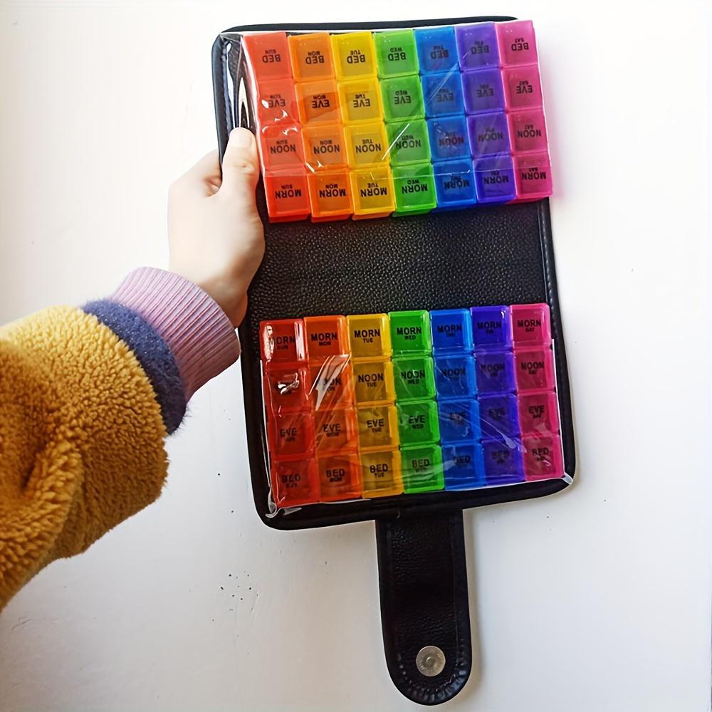 1pc Pill Case 14 Days 56 Compartments Pill Box/Pill Organizer Large Capacity Medicine Storage Case For Home Travel Office