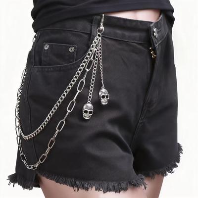 European & American Street Style Skull Pendant Double-Layer Punk Waist Chain