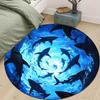 1pc 3D Shark Ocean Round Area Rug, Crystal Velvet Polyester, Non-Slip Mat for Bedroom, Living Room, Home Decor, Chair Carpet
