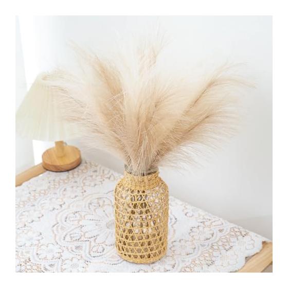 Pampas Grass Artificial Flowers 12 Pieces 48cm Pampas Fluffy Fake Dried Flower Style Decoration DIY 3 Colors