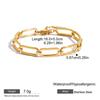 Classic Design 18K Gold Plated Geometric Oval Circle Zircon Chains Bracelets for Women Stainless Steel Waterproof Wrist Jewelry