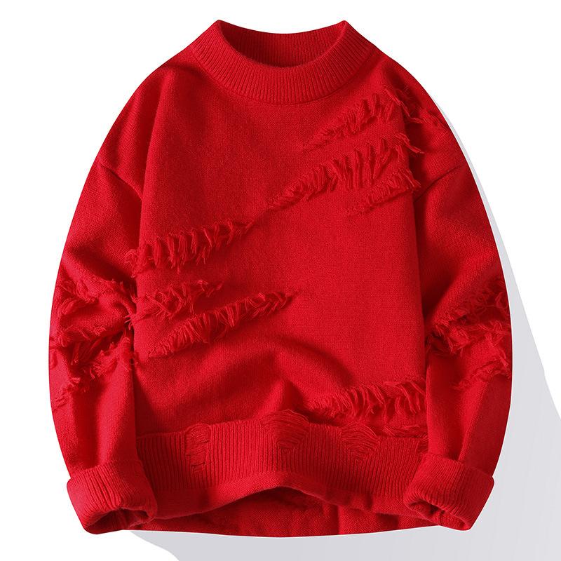 Autumn and Winter Men's Thickened Loose Knitted Sweater Trendy Teen Student Warm Sweater