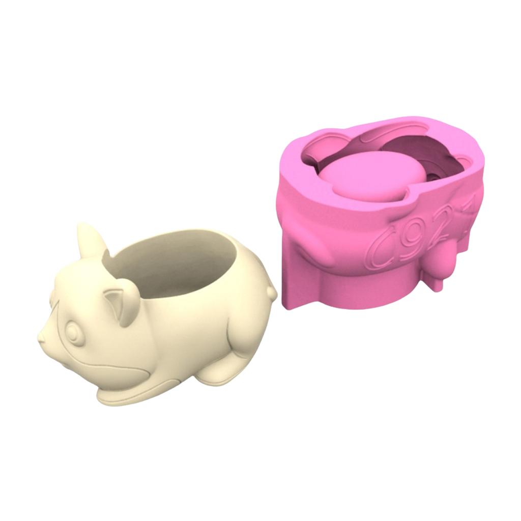 Handgefertigte Silikon-Pflanzgefäßform aus Epoxidharz, Tierform, Kreative Beton-Vasenformen für Sukkulenten und kleine Pflanzen