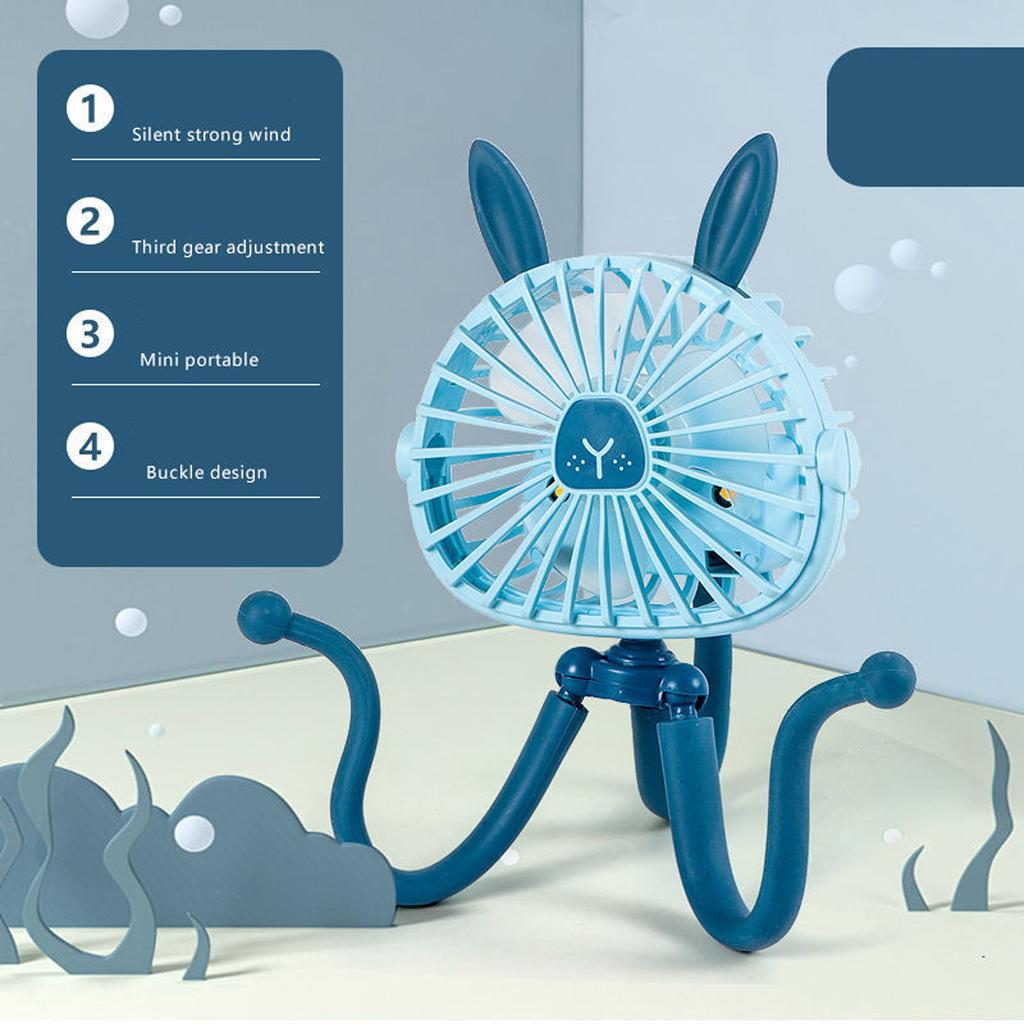 Deformation Bracket Clip Fan USB Stroller Dormitory Fan Night Light