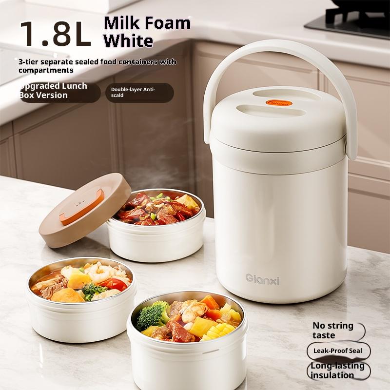 Gianxi Insulated Lunch Box For Office Workers Stainless Steel Large Capacity Bento Multi-Layer Lunch Carrier Bucket