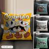 Classic Game CCuphead Cute Cushion Cover Natural Linen Organic Fabric DoubleSided Printing Sofa Home Decor Gift Pillow Case