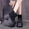 Fashion 10CM Suede Cow Genuine Leather Snow Boots Women Chelsea Boots Shoes for Women Ankle Booties Platform Wedge Winter Plush