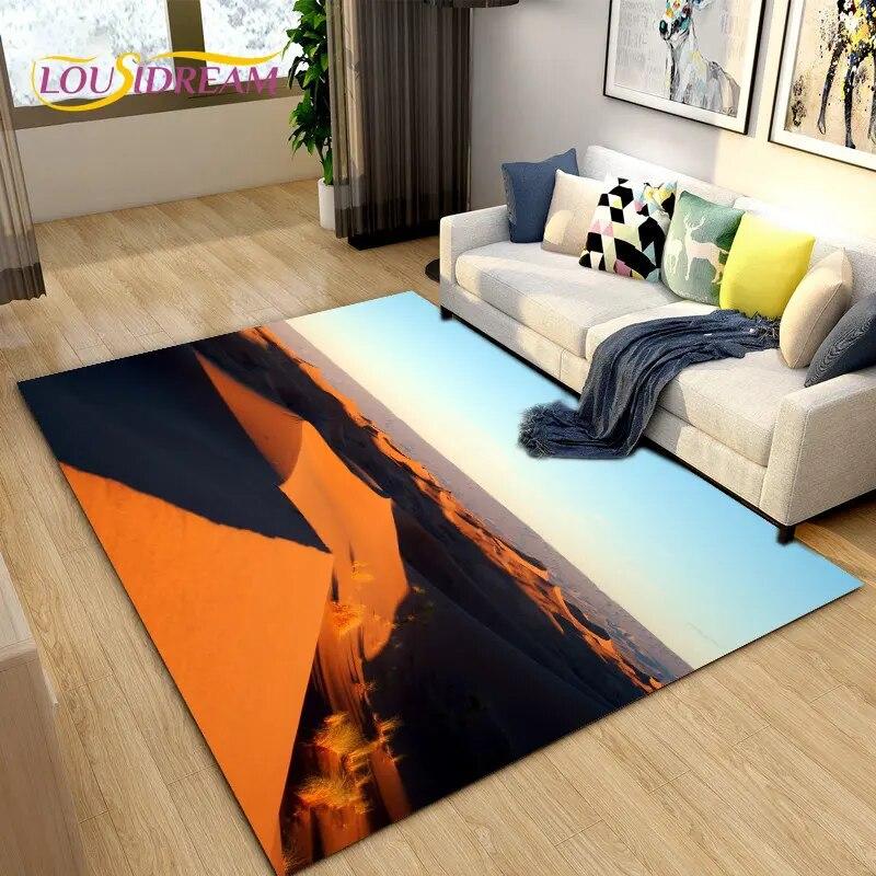 Nature Scenery Desert Sand Area Rug Large,Carpet Rug for Living Bedroom Sofa Doormat Decoration,Children Play Non-slip Floor Mat