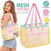 Foldable Shoulder Bag Mesh Storage Bag Durable Grocery Mesh Tote  For Women