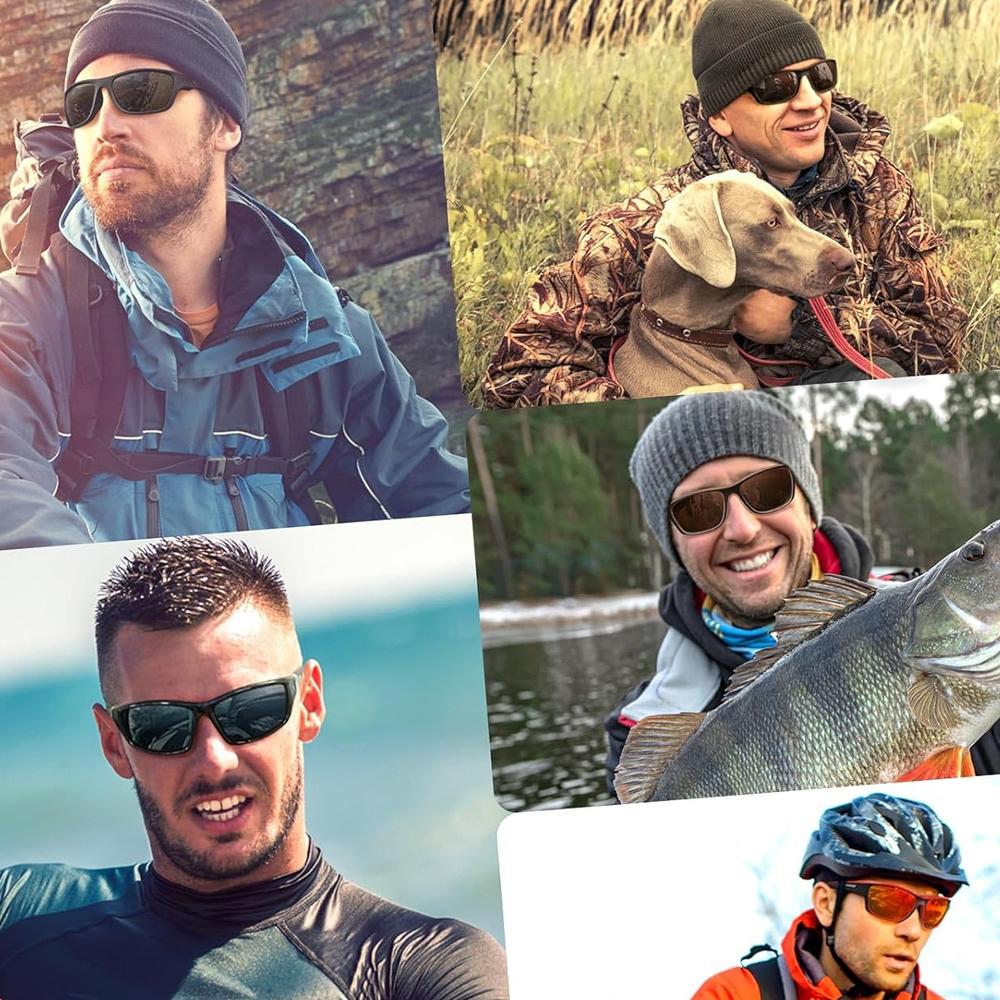 2Pack Polarized Sports Sunglasses for Men Women Unbreakable Frame Cycling Fishing Driving