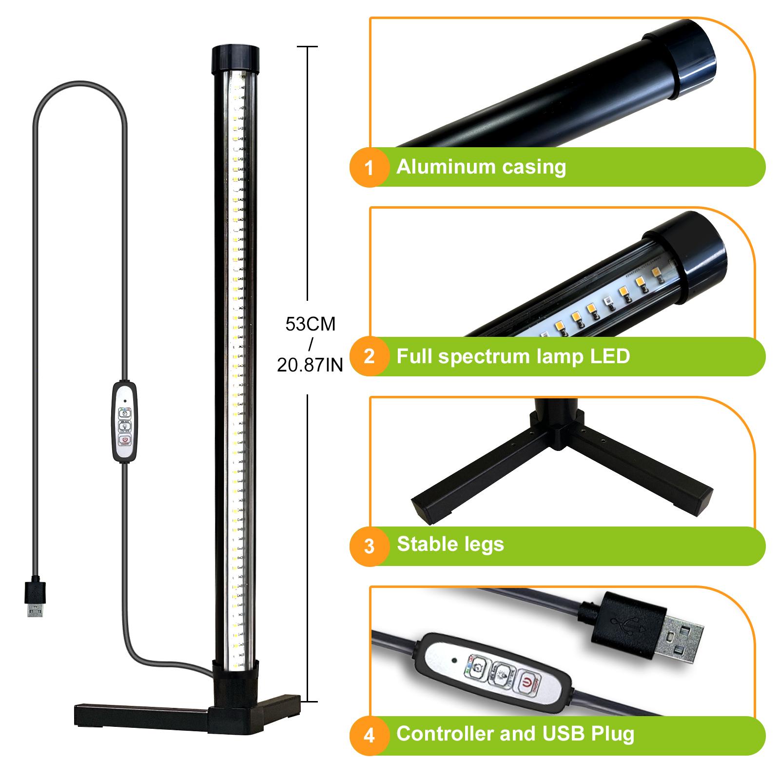 

Светильники для растений Vertica Indoor, полный спектр, 6000k, 3 режима освещения, стационарный светильник для выращивания растений с автоматическим таймером USB