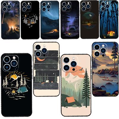 Natur Camping Kunst Telefon Fall Für iPhone 13 12 11 Pro Max mini SE 2020 X XR XS Max 7 8 plus Abdeckung Coque