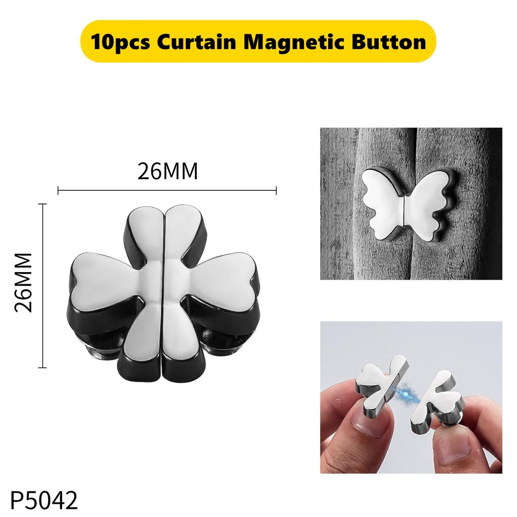Curtain Magnetic Button Detachable Curtain Fix Fastener Clip Prevent Light Adjustment Window Screen Close Magnet Buckle