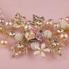 Gold Color Princess Crowns Rhinestone Bridal Jewelry Exquisite Flower Crown  Gift