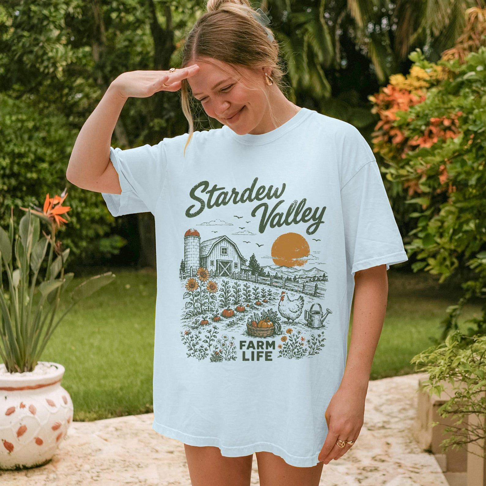 Stardew Valley Farm Life T-shirt Cozy Gaming Gamer Girl Gift Indie Game Merch Pelican Town Stardew Gifts S