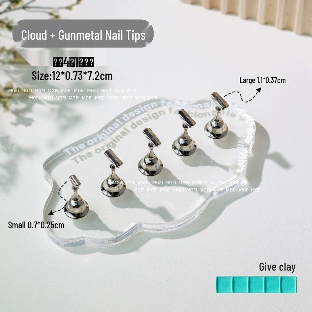 Non-Magnetic Nail Art Finger Cots: Cat Eye Acrylic Practice Base & Wearable Nail Pattern Stand