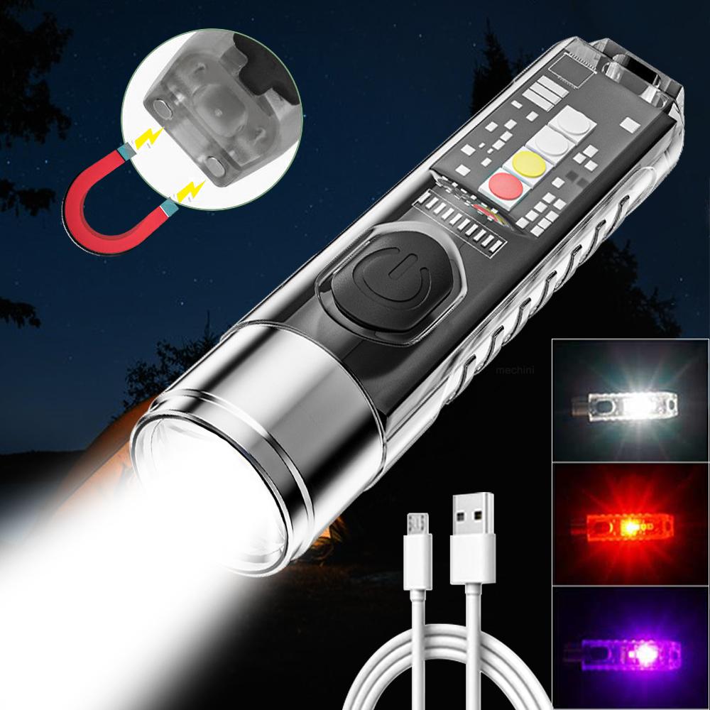 Портативный мини-фонарик USB перезаряжаемый брелок-фонарик ...