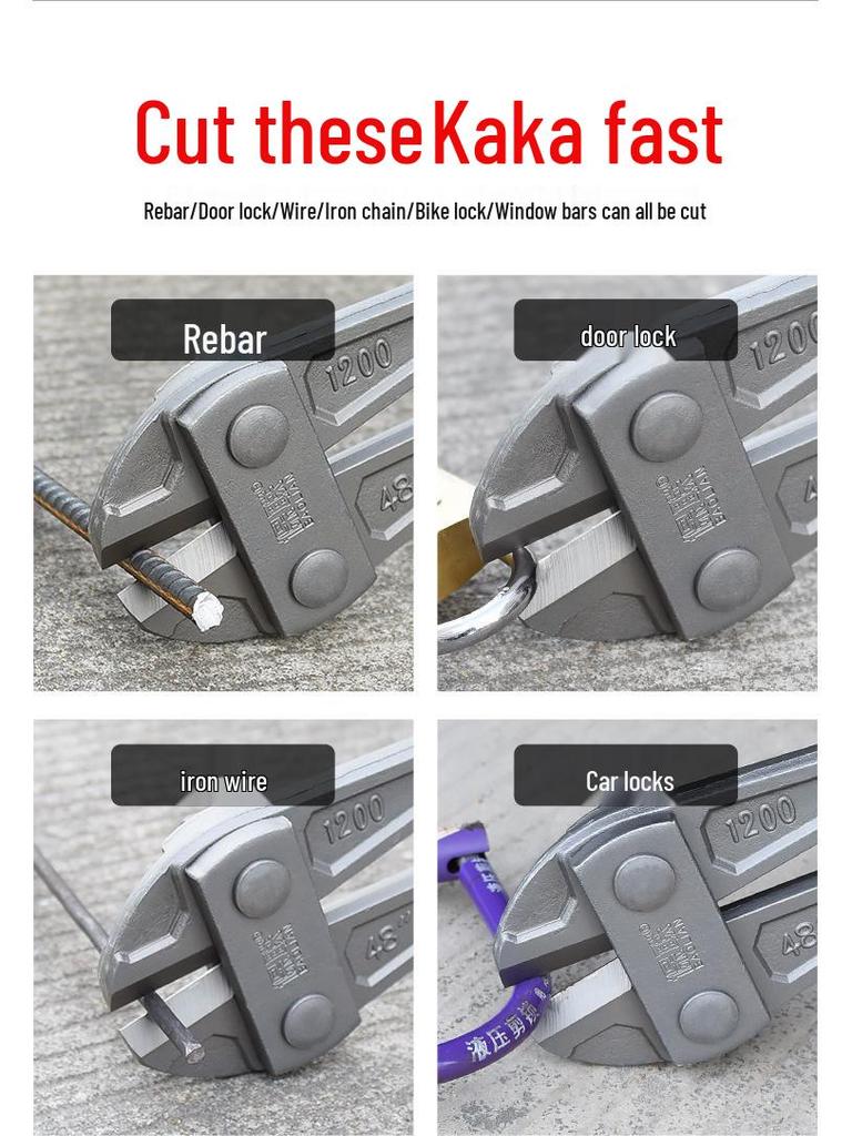 High Leverage Eagle Beak Wire Cutters - Heavy-Duty Pliers for Cutting Steel, Iron, and Rebar