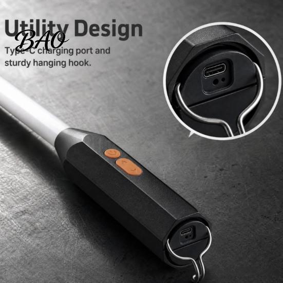 Adjustable Brightness Maintenance Light Flexible LED Flashlight Stick, Bendable Rechargeable Work with Brightness, Portable Cordless Inspection