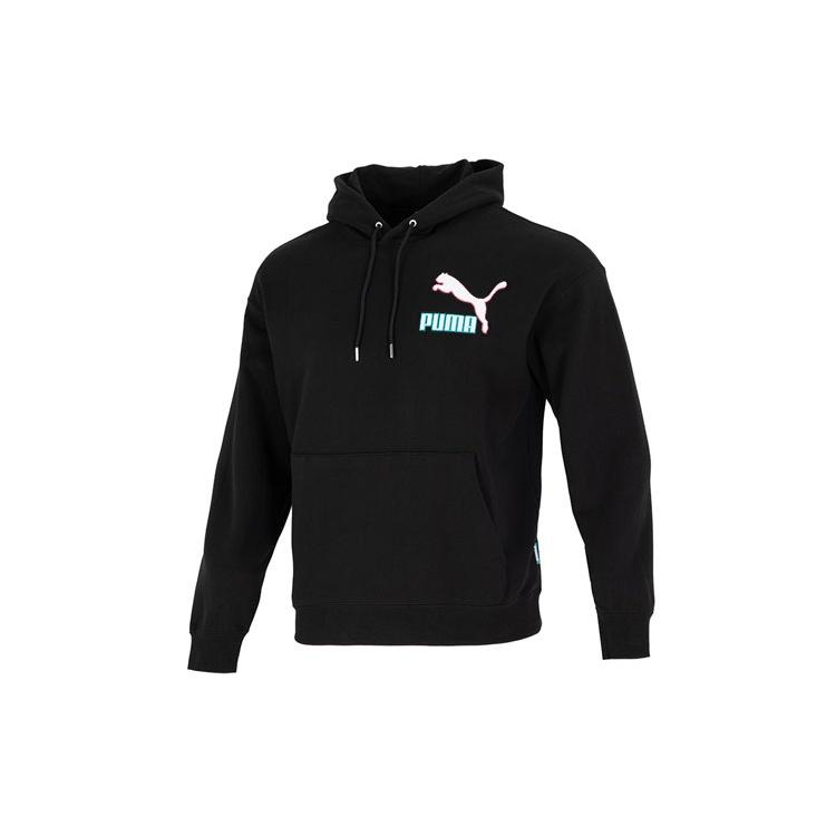 PUMA Colorblock Fandom Logo Hoodie Black Men s 537749-01 L