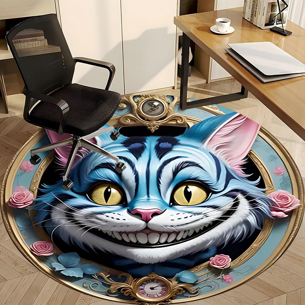 1pc Cat Wonderland Office Round Area Rug, Indoor Mat Suitable For Office, Under Office Chairs Bedroom Living Room Home Decor, Room Deco