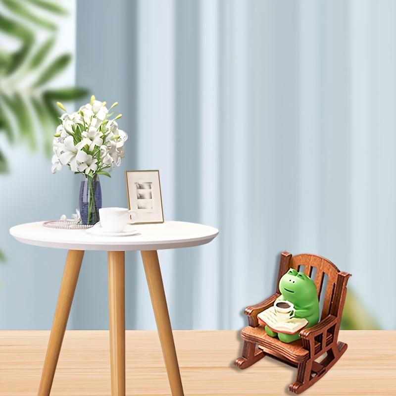 2PC Frog Rocker Chair Cute Japanese Healing Small Decoration Office Desktop Decoration Car Center Control Decoration