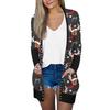 Women's Christmas Long Sleeve Front Cardigan Printed Top Lightweight Jacket