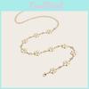 Metal Flower Fashionable Waist Chain With Rhinestone Decoration For Daily