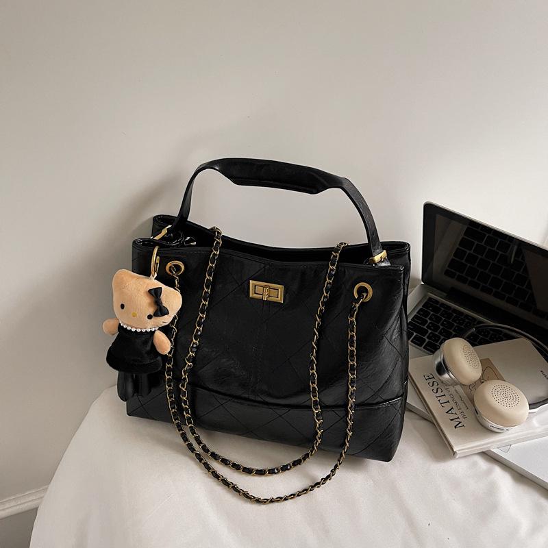 Bolsa de mão de alto valor para mulheres, outono, nova, moderna, com corrente de diamantes, bolsa de ombro, bolsa tote de grande capacidade para mulheres