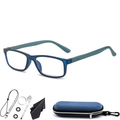 Stylish Reading Glasses for Men and UV with Glasses Case SS2321 [Soarea] Women, Ultra-lightweight, Protection, (Blue, 1.5x Magnification)