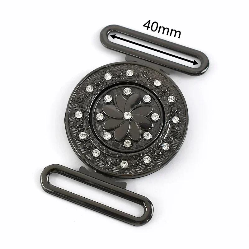 Meetee 1/2/4/5Pcs 30-60mm Metal Waist Belt Buckle Ribbon Band Adjust Clasp Coat Down Jacket Belts Decor Hook Buckles Accessories