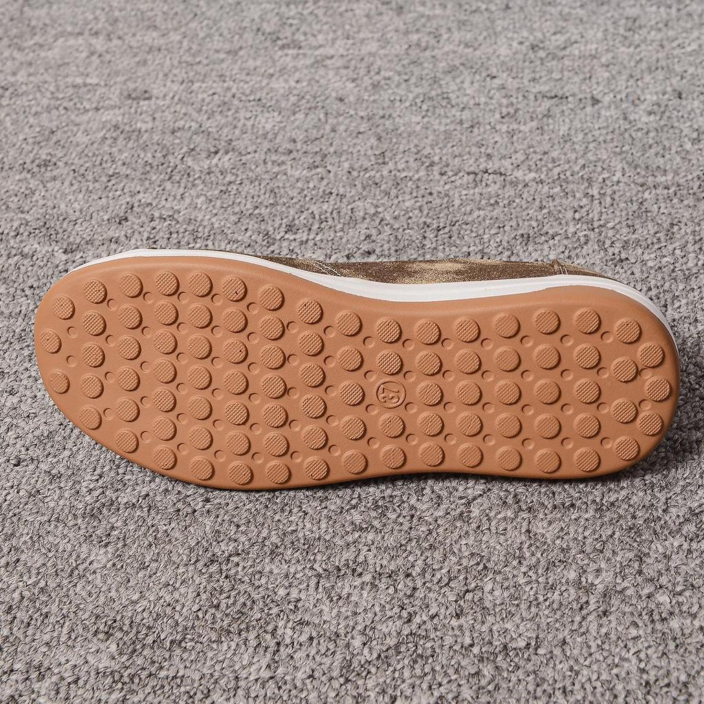 2024 Autumn/Winter Women's Plus Size Casual Round Toe Wedge Slip-on Shoes