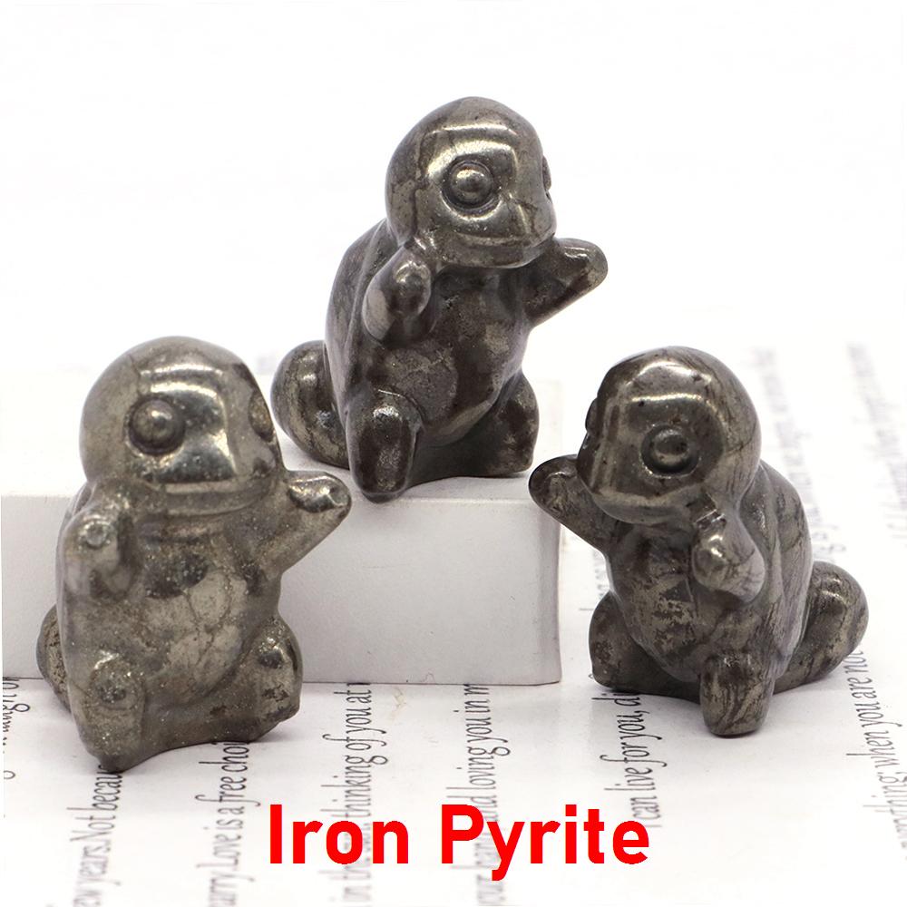 1.2" Cute Cartoon Turtle Figures Natural Stones Carved Anime Statue Healing Crystals Animals Room Ornaments Kids Christmas Gifts