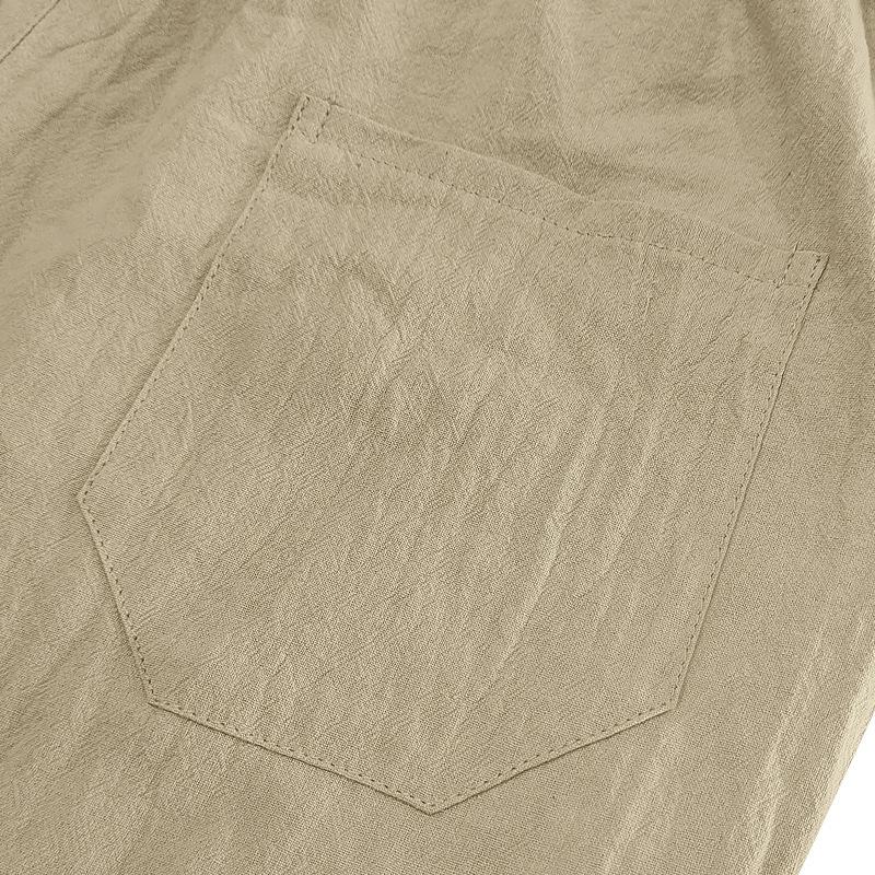 Men's Breathable Linen Polo Shirt & Three-Quarter Beach Pants Set