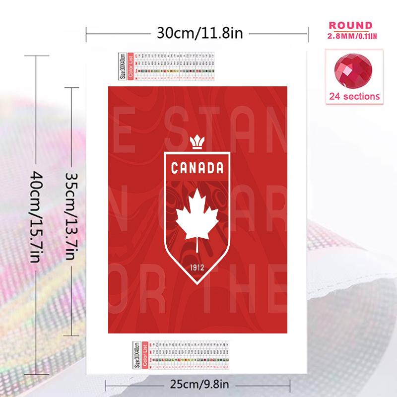 Canada national football Pattern 3pcs 100% Round Full Drill 5D DIY Diamond Painting Embroidery Cross Stitch Rhinestone Décor