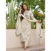Women's Rayon Embroidered and Printed Straight Kurta with Pant And Dupatta Sets