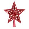 Xmas Tree Topper Plastic Hollowed-Out Sparkling Star Festival Party DIY Decoration Accessories Top Pentagram Christmas Decoration Holiday Supplies