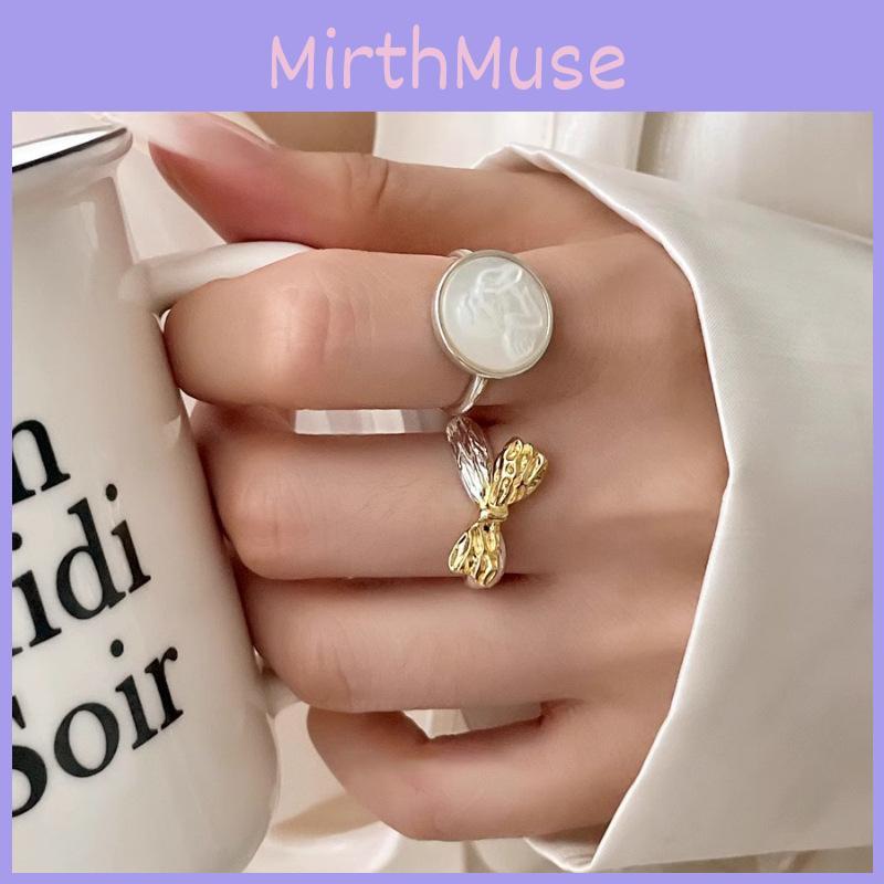 Dreamy Shell Angel Ring For Women Unique Design With Elegant Bow Adjustable Size