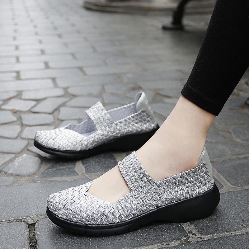 Versatile new handwoven shoes hollow breathable women's shoes flat bottom loose casual shoes fashion
