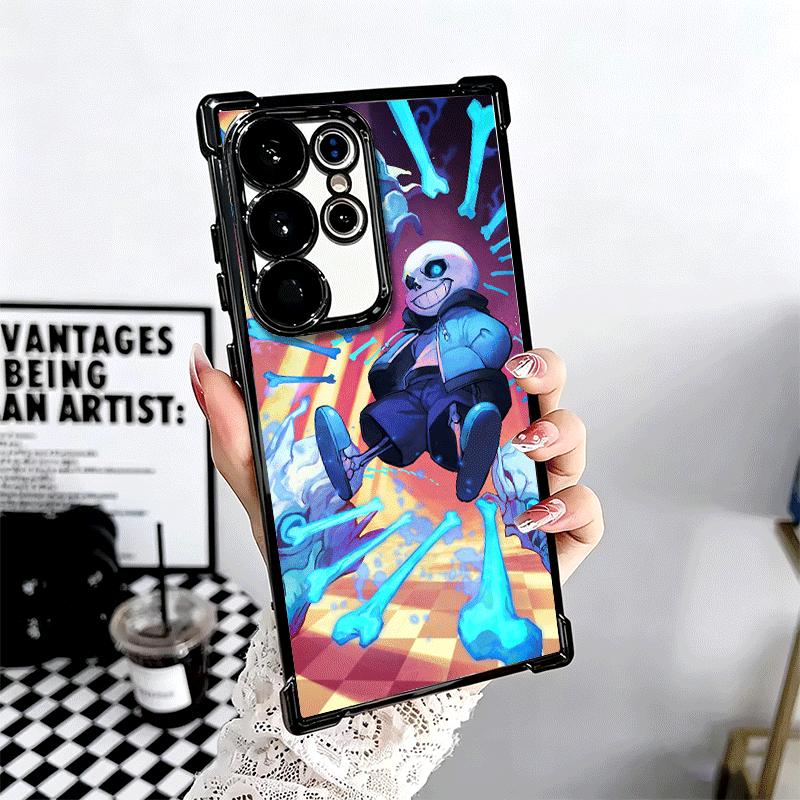 U-Undertale S-Sans Plating Phone Case For Samsung Galaxy S24 S25 FE S26 Edge S23 Ultra S22 S21 Plus S20 Anti-Fall Airabag Cover