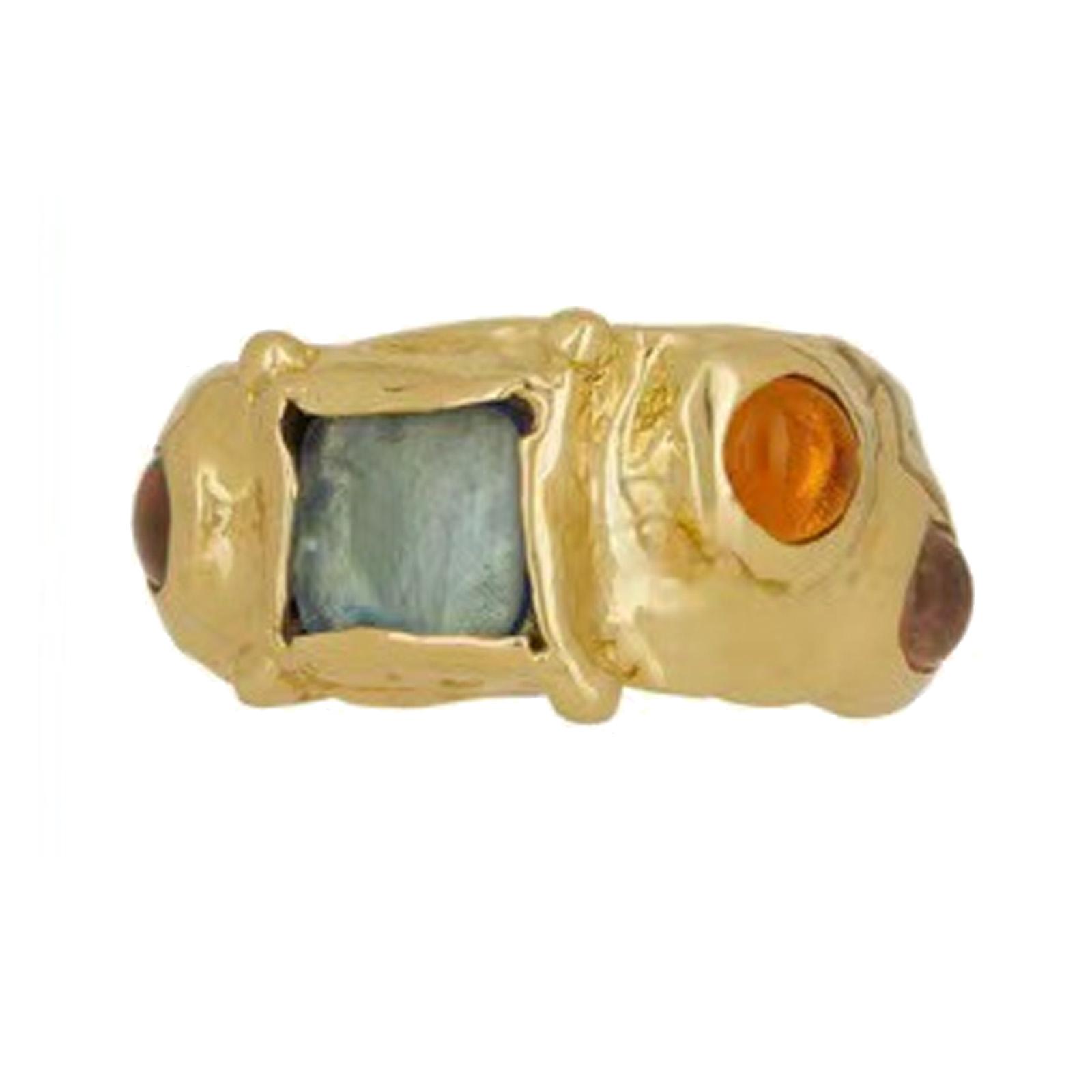 

Unique Irregular Gold Color Rings Trendy Women s Rhinestones Rings in Gold Featuring a Chic Baroque Designs for Women 1