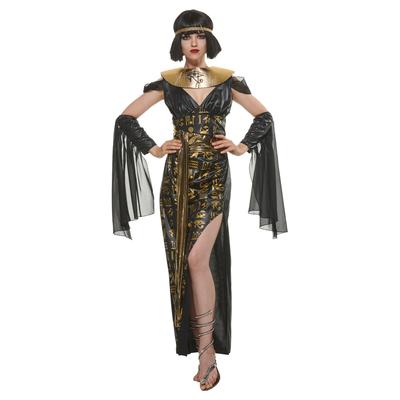 Dámská party Halloween Sexy zlaté šaty starověké egyptské bohyně Dámský kostým faraona